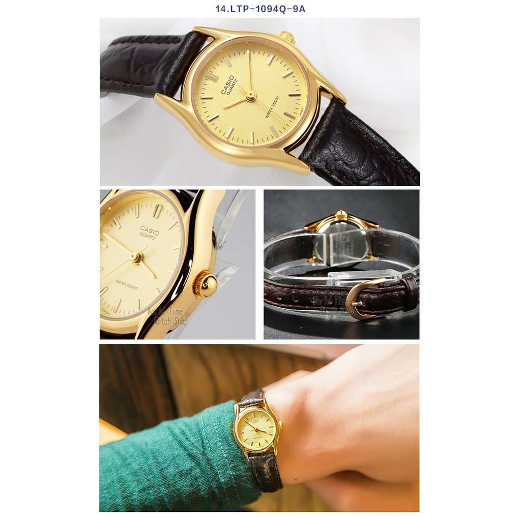 Casio LTP-1094Q-9ARDF Brown Leather Watch for Women-Watch Portal Philippines