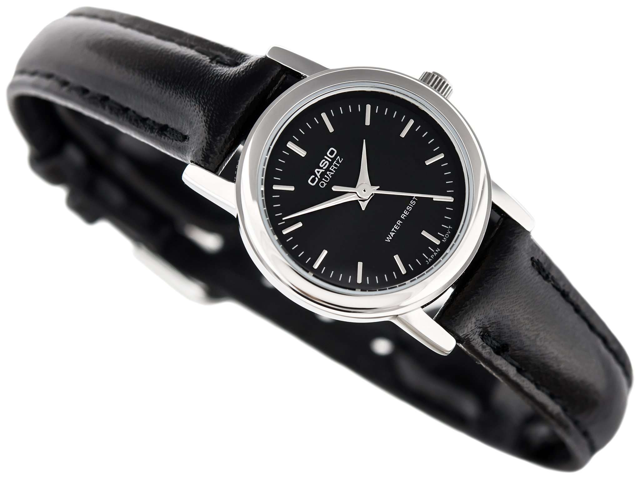 Casio LTP-1095E-1ADF Black Leather Strap Watch for Women-Watch Portal Philippines