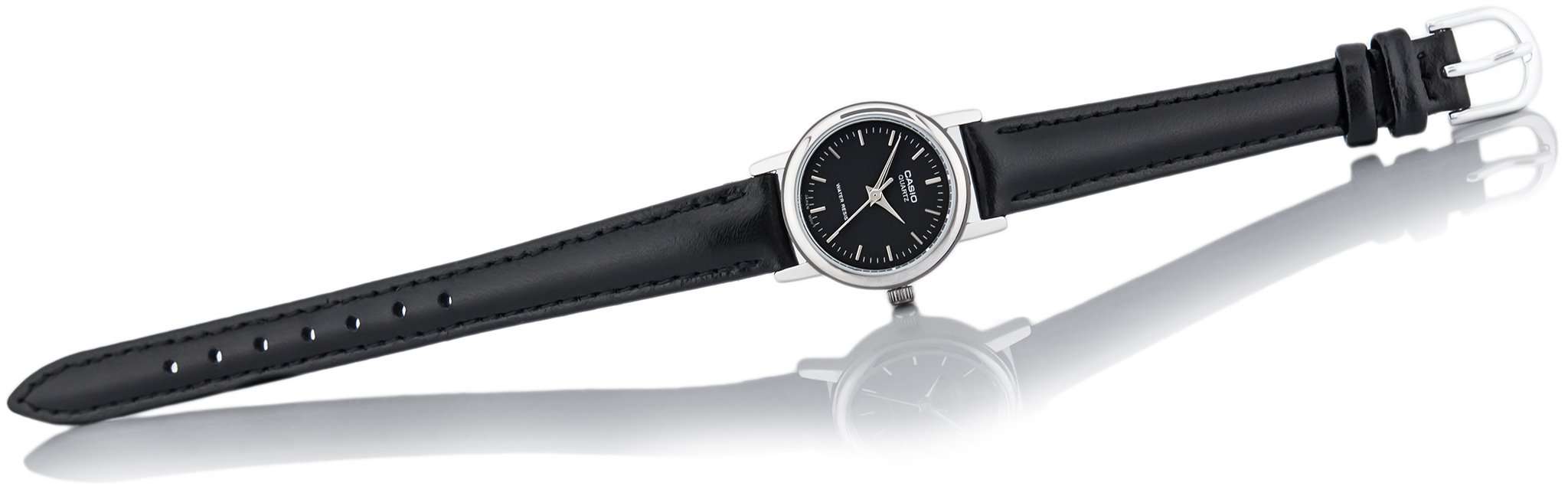 Casio LTP-1095E-1ADF Black Leather Strap Watch for Women-Watch Portal Philippines