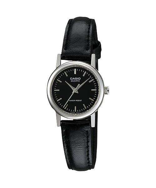 Casio LTP-1095E-1ADF Black Leather Strap Watch for Women-Watch Portal Philippines
