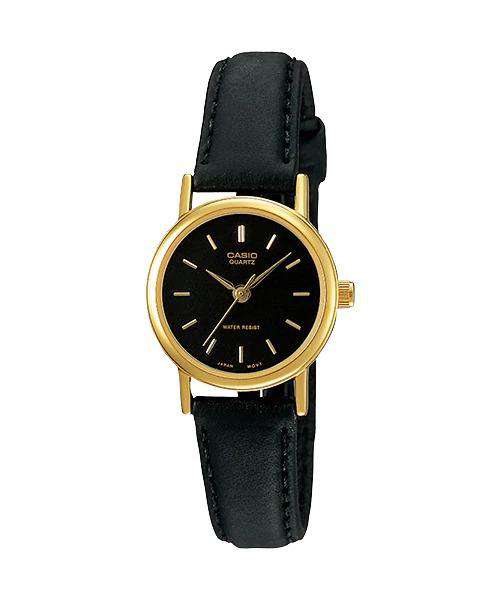 Casio LTP-1095Q-1AD Black Leather Strap Watch for Women-Watch Portal Philippines