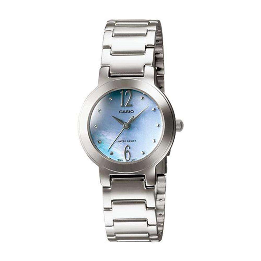 Casio LTP-1191A-2A Silver/Blue Stainless Steel Watch for Women-Watch Portal Philippines