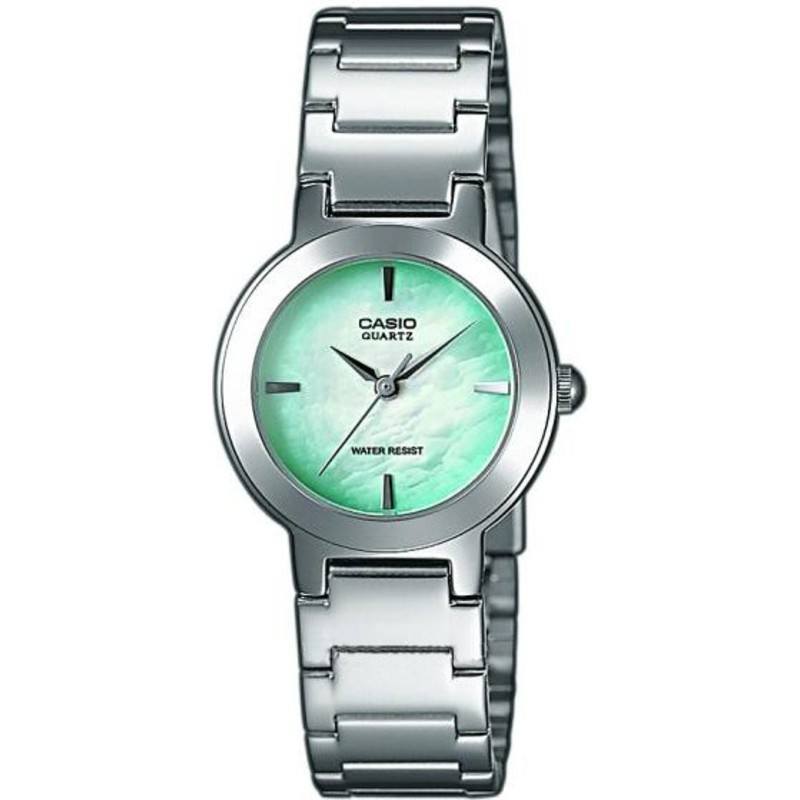 Casio LTP-1191A-3C Silver/Green Stainless Steel Watch for Women-Watch Portal Philippines