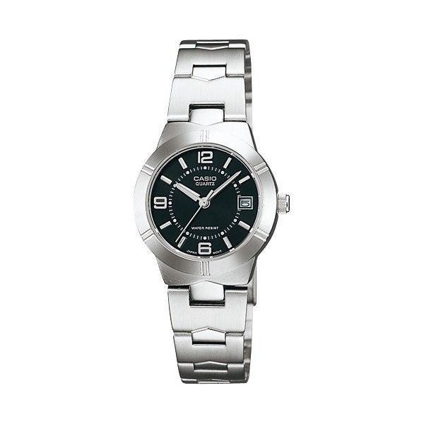 Casio LTP-1241D-1ADF Silver/Black Stainless Steel Strap Watch for Women-Watch Portal Philippines