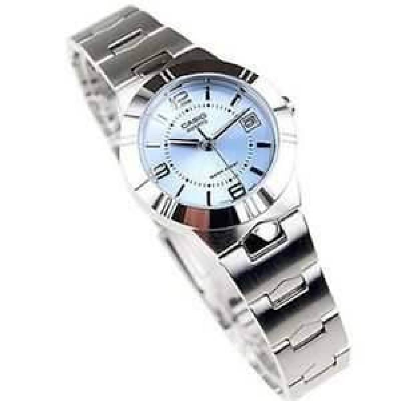 Casio LTP-1241D-2ADF Silver/Blue Stainless Steel Strap Watch for Women-Watch Portal Philippines