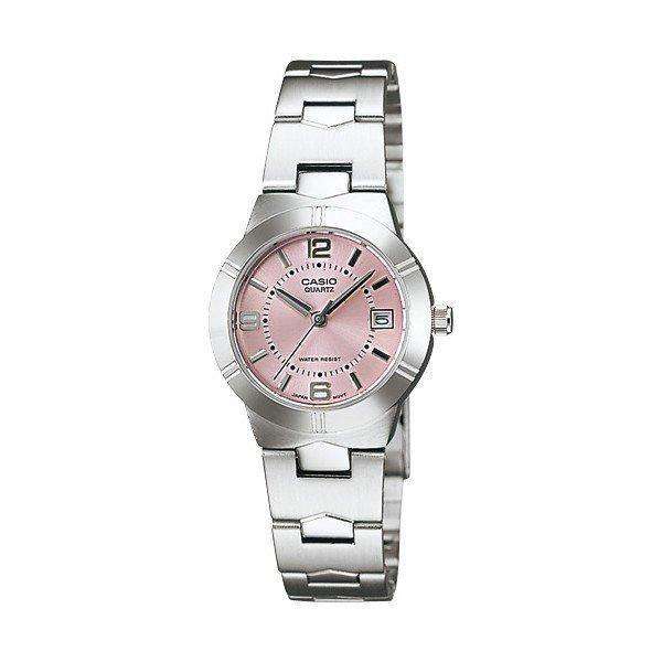 Casio LTP-1241D-4A Silver/Pink Stainless Steel Strap for Women-Watch Portal Philippines