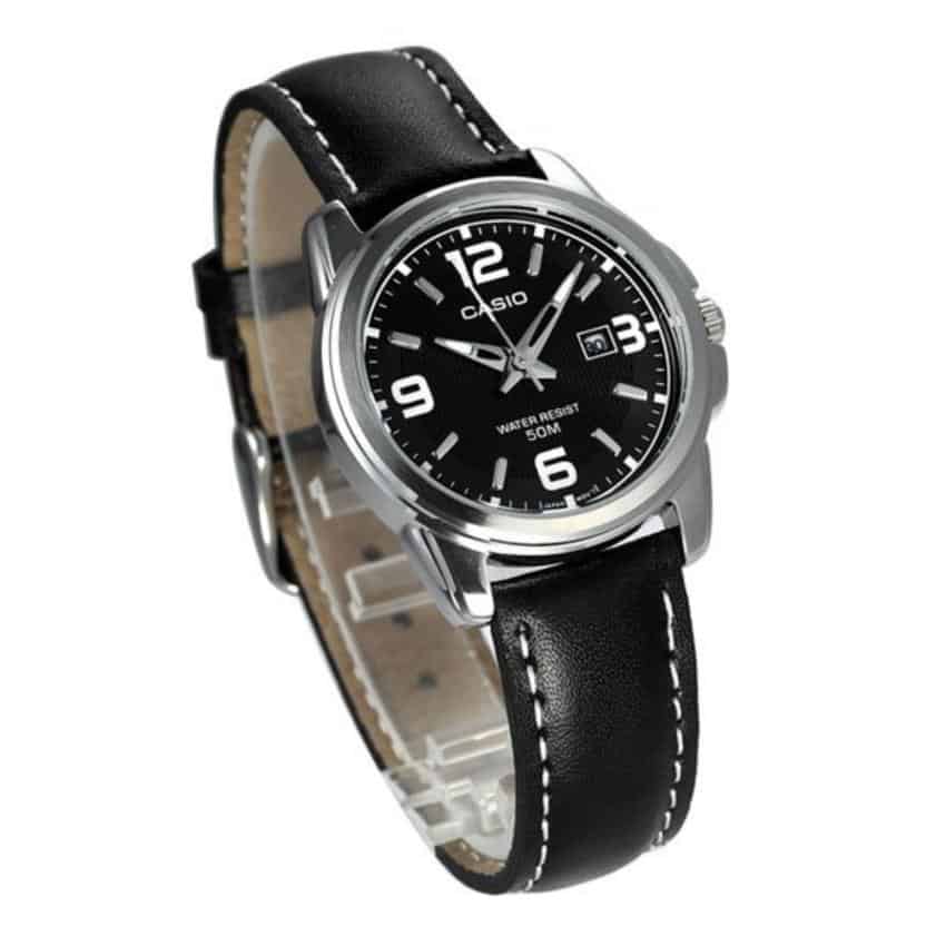 Casio LTP-1314L-8AVDF Black Leather Strap Watch for Women-Watch Portal Philippines