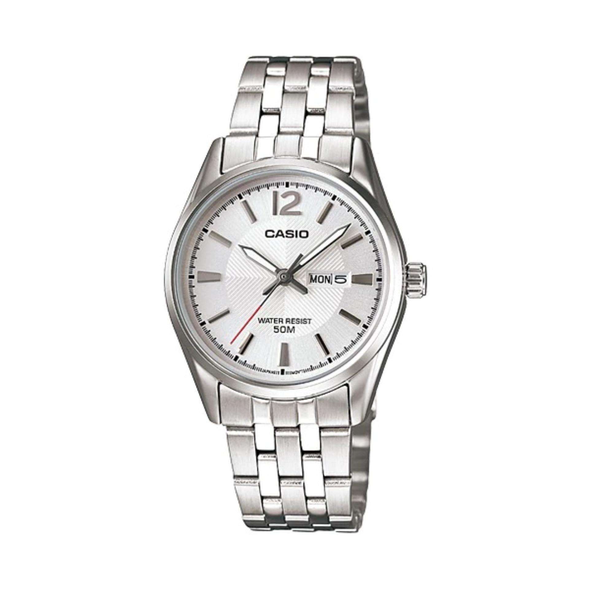 Casio LTP-1335D-7AVDF Silver Stainless Steel Strap Watch for Women-Watch Portal Philippines