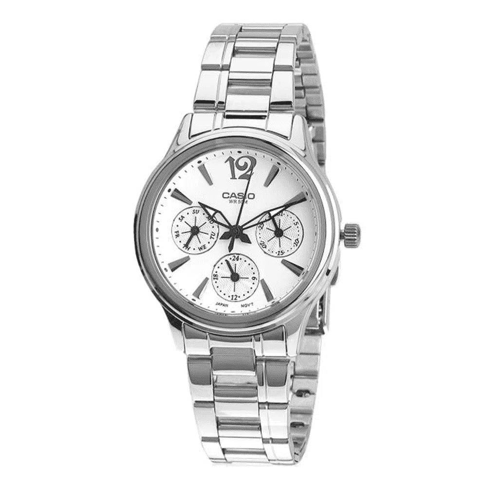 Casio LTP-2085D-7A Silver Stainless Watch for Women-Watch Portal Philippines