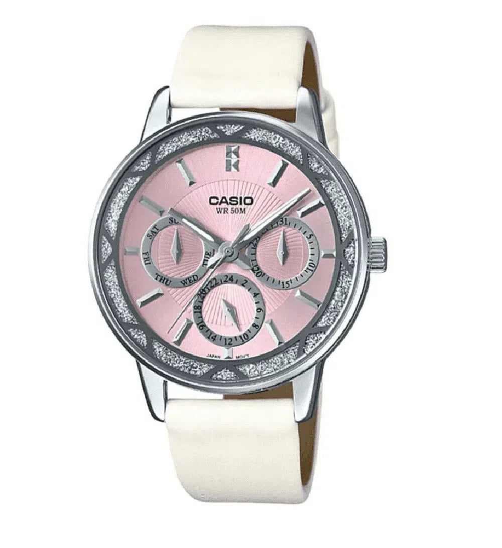 Casio LTP-2087SL-4AVDF White Leather Strap Watch-Watch Portal Philippines