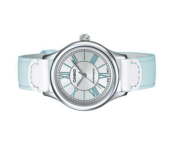 Casio LTP-E113L-2ADF Light Blue Leather Strap Watch for Women-Watch Portal Philippines