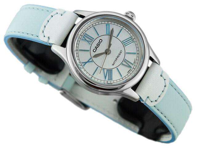 Casio LTP-E113L-2ADF Light Blue Leather Strap Watch for Women-Watch Portal Philippines