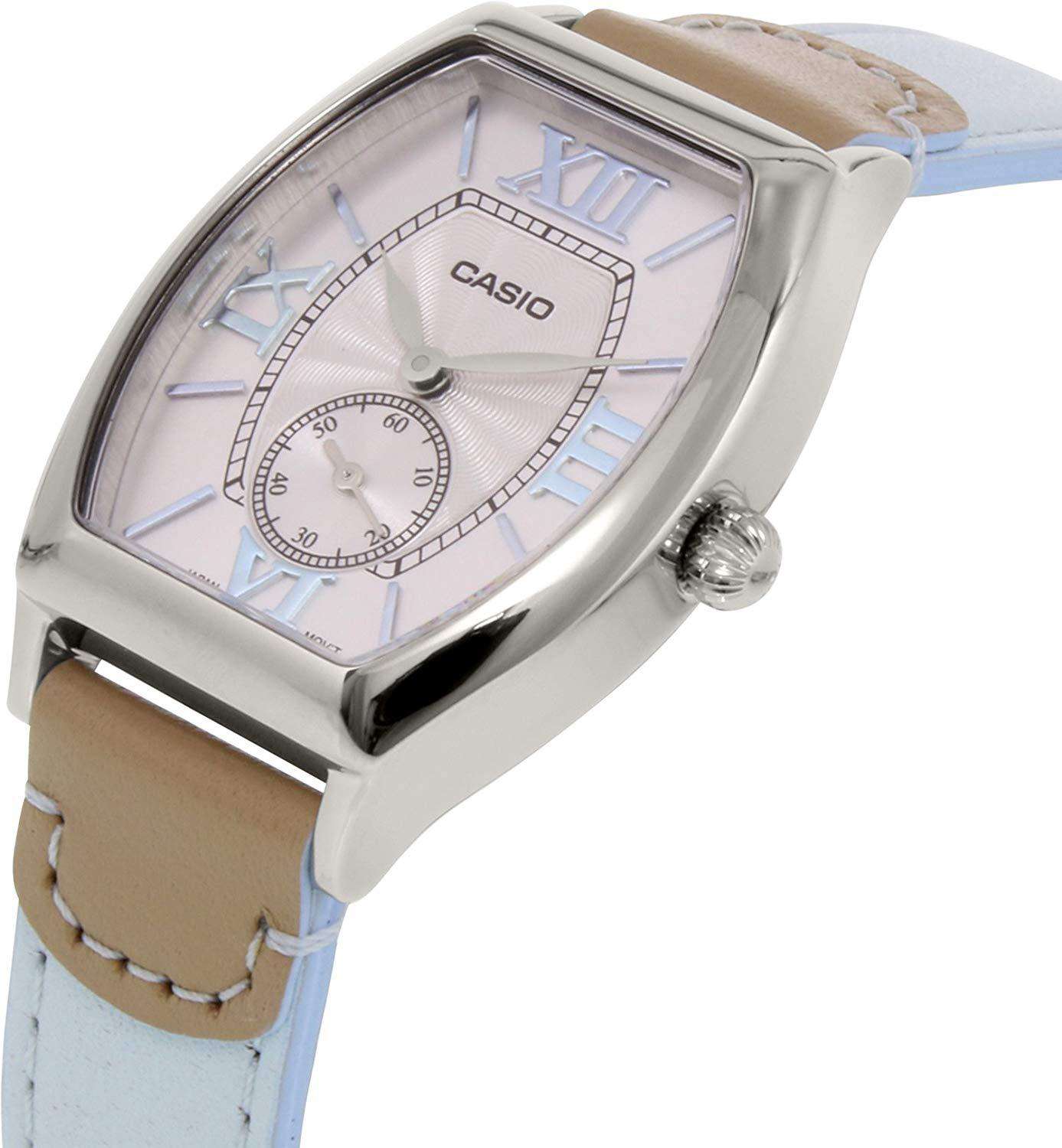 Casio LTP-E114L-2ADF Light Blue Leather Strap Watch for Women-Watch Portal Philippines