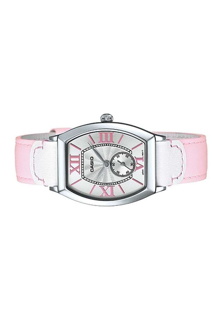 Casio LTP-E114L-4A1DF Pink Leather Strap Watch for Women-Watch Portal Philippines