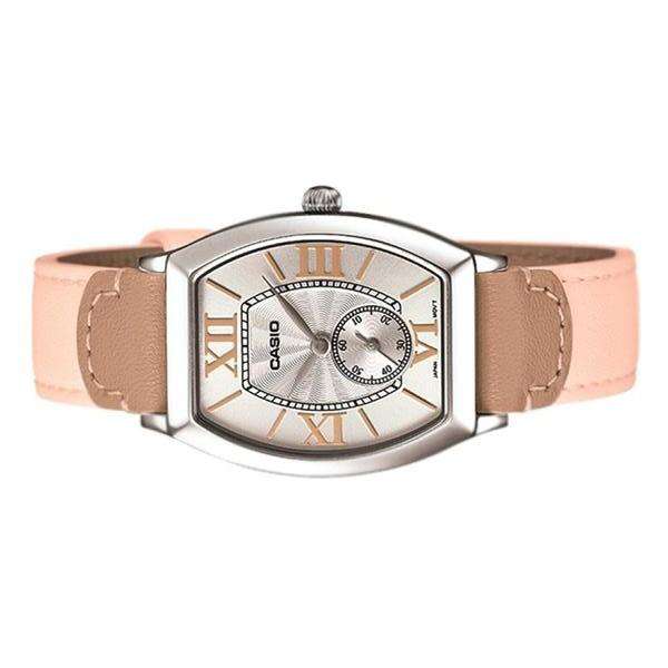 Casio LTP-E114L-4A2DF Light Pink Leather Strap Watch for Women-Watch Portal Philippines