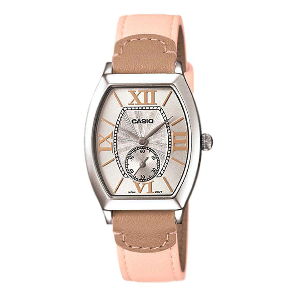 Casio LTP-E114L-4A2DF Light Pink Leather Strap Watch for Women-Watch Portal Philippines