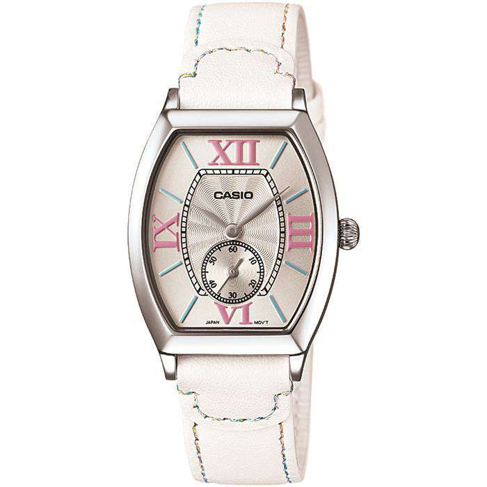 Casio LTP-E114L-7ADF White Leather Strap Watch for Women-Watch Portal Philippines