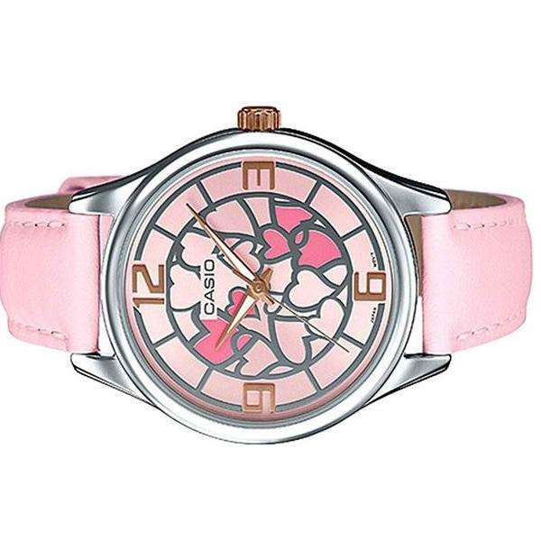 Casio LTP-E128L-4A Pink Leather Strap Watch for Women-Watch Portal Philippines