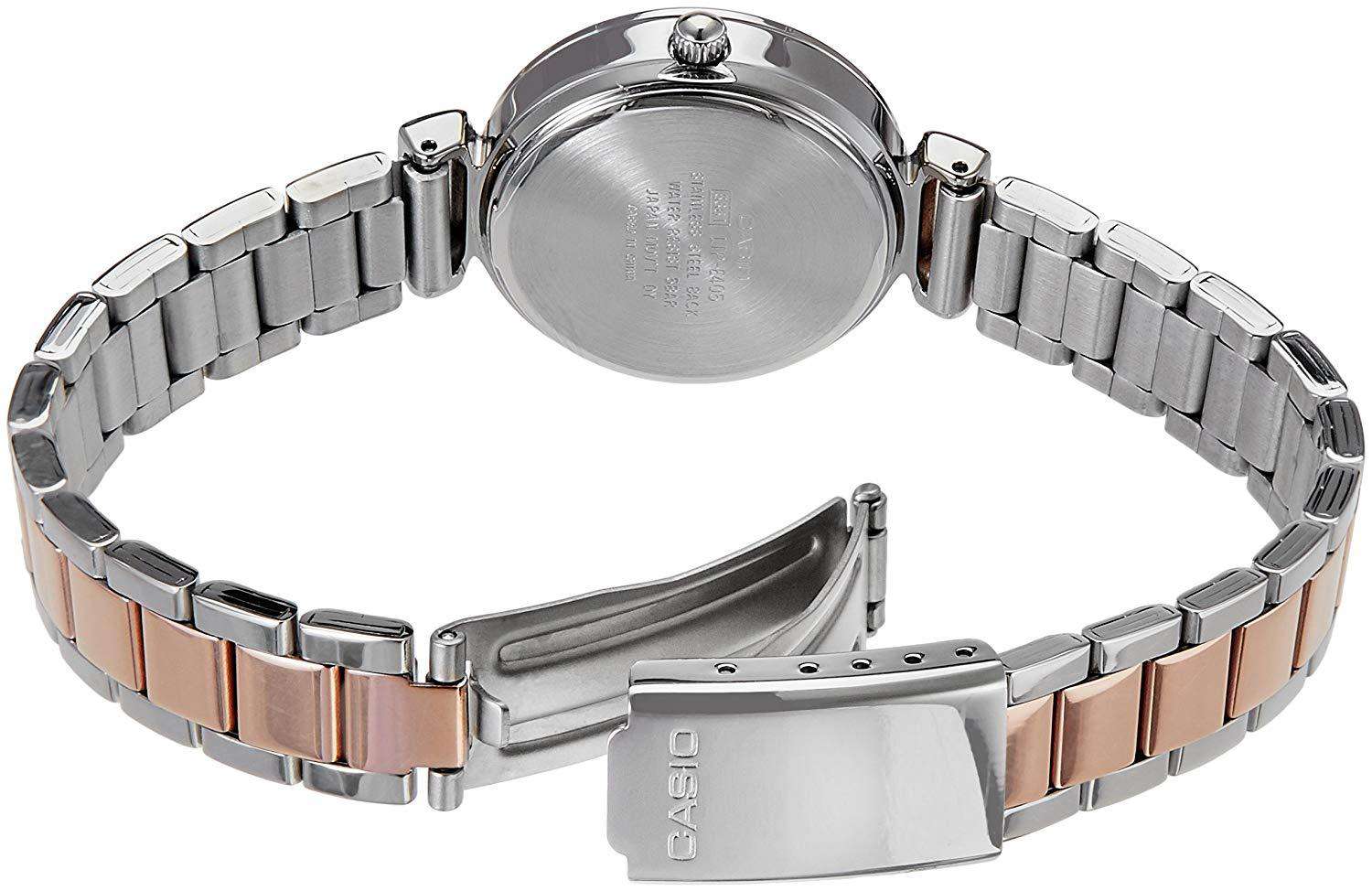 Casio LTP-E405BPG-7AVDF Two Tone Stainless Steel Strap Watch for Women-Watch Portal Philippines