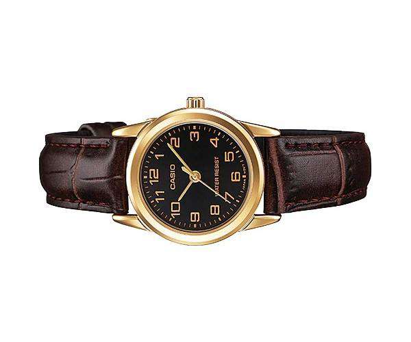 Casio LTP-V001GL-1B Brown Leather Watch for Women-Watch Portal Philippines