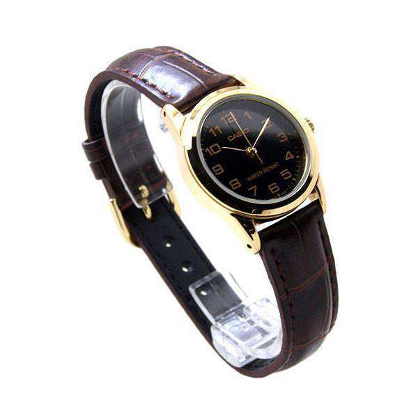 Casio LTP-V001GL-1B Brown Leather Watch for Women-Watch Portal Philippines