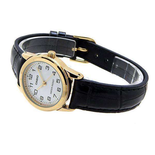 Casio LTP-V001GL-7B Black Leather Watch for Women-Watch Portal Philippines