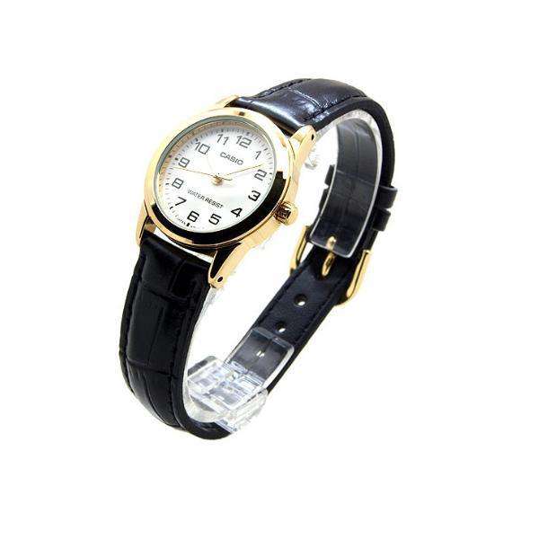 Casio LTP-V001GL-7B Black Leather Watch for Women-Watch Portal Philippines