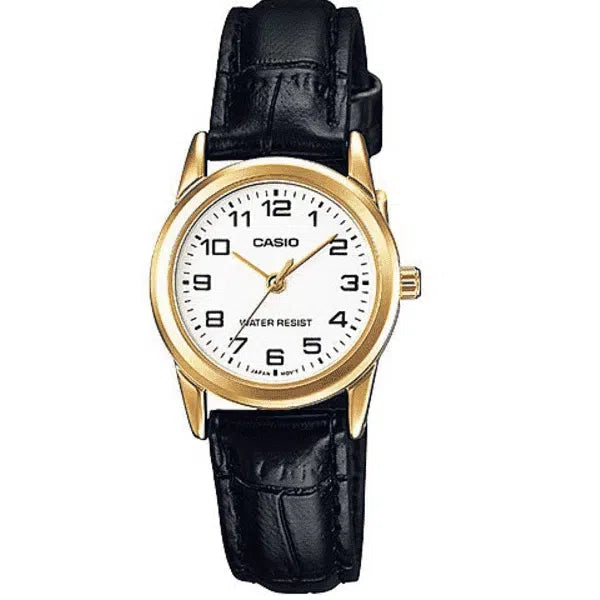 Casio leather watch price sales
