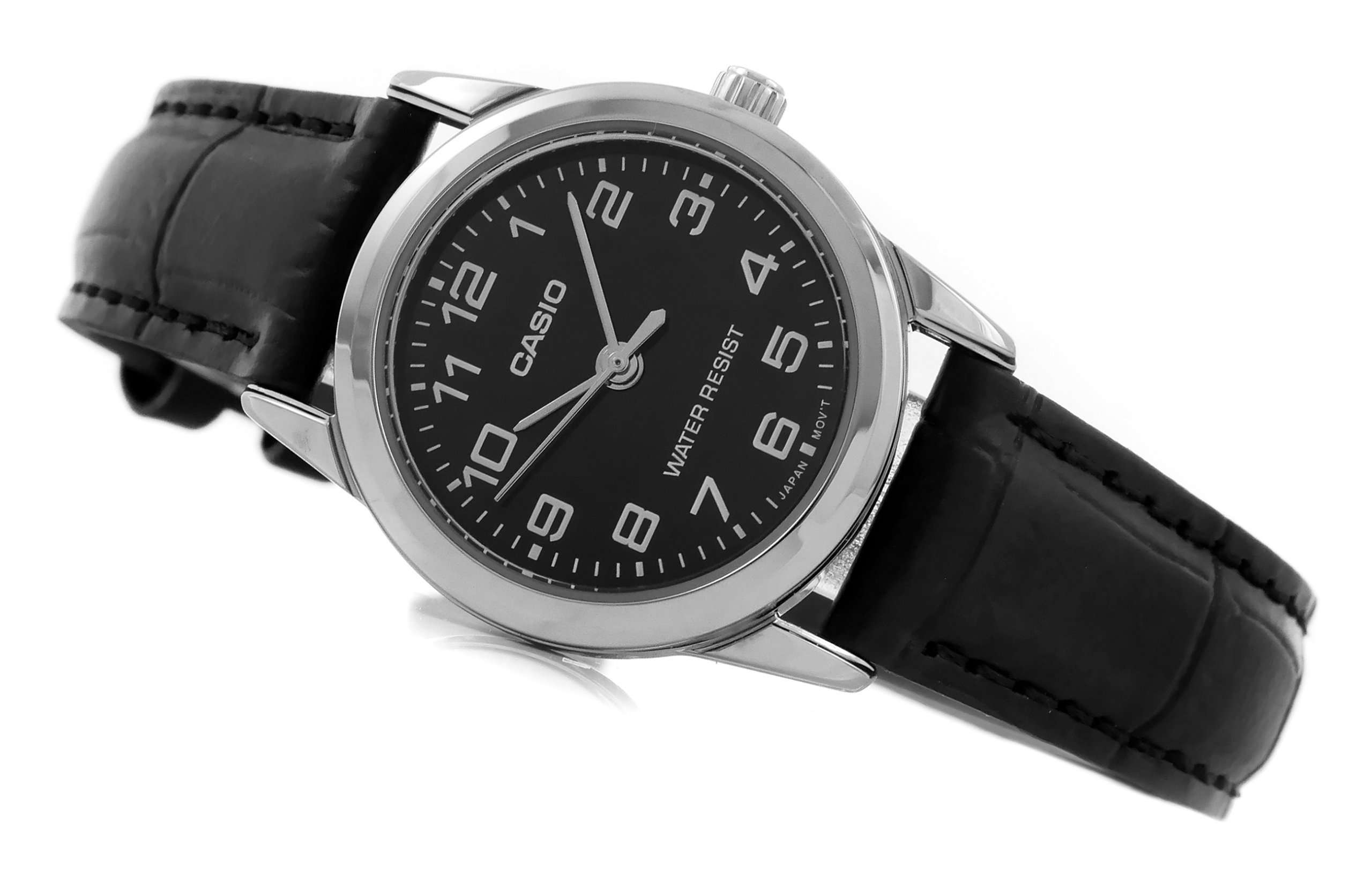 Casio LTP-V001L-1B Black Leather Watch for Women-Watch Portal Philippines