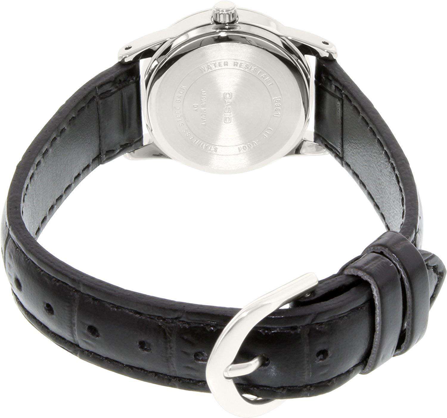 Casio LTP-V001L-7B Black Leather Watch for Women-Watch Portal Philippines