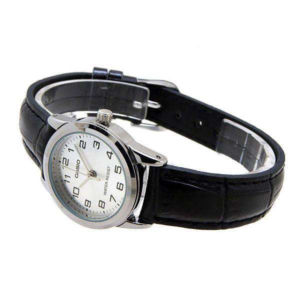 Casio LTP-V001L-7B Black Leather Watch for Women-Watch Portal Philippines