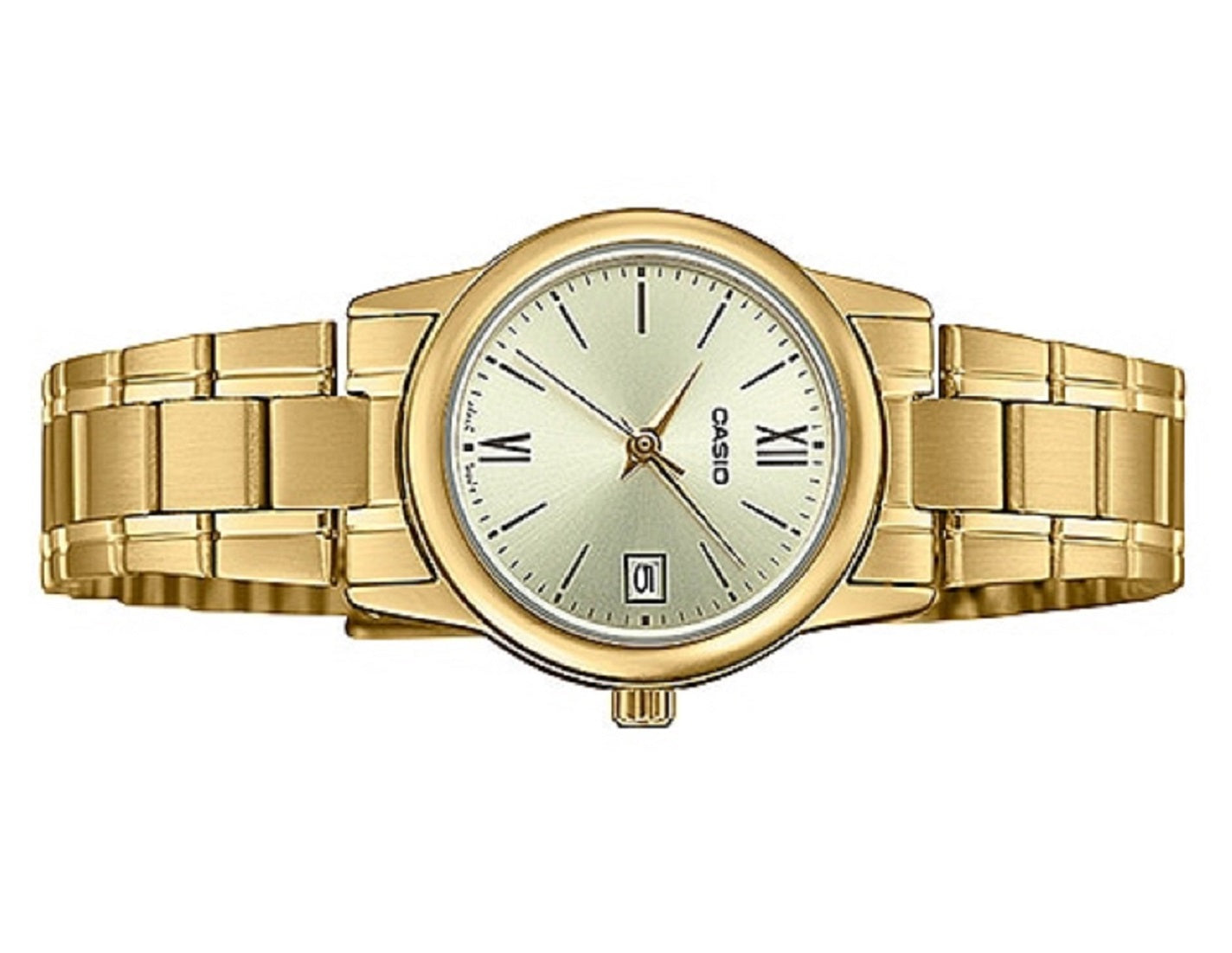 Casio LTP-V002G-9B3 Gold stainless strap for Women-Watch Portal Philippines