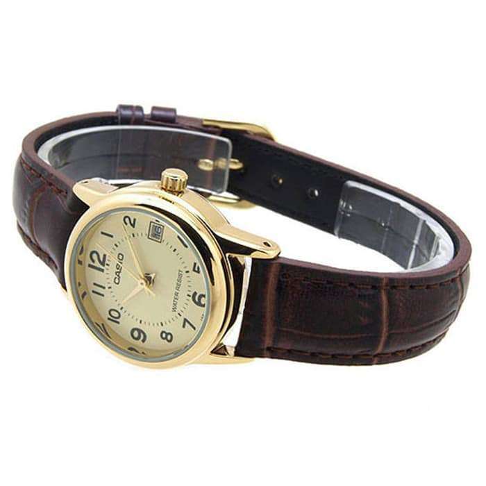 Casio LTP-V002GL-9B Brown Leather Strap Watch for Women-Watch Portal Philippines