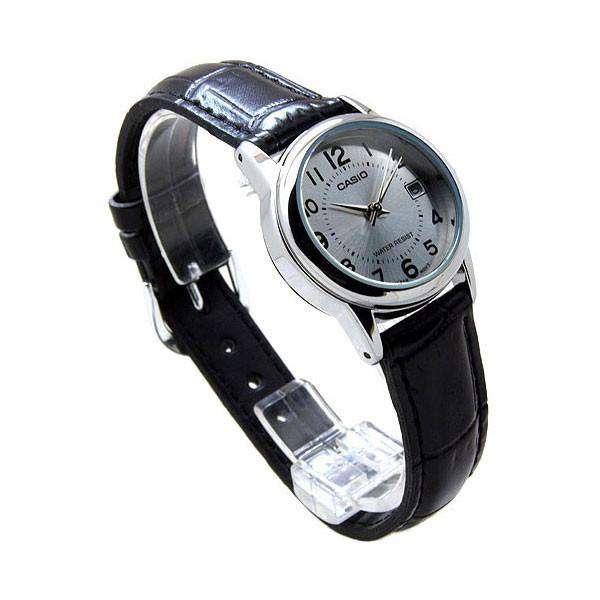 Casio LTP-V002L-7B Black Leather Strap Watch for Women-Watch Portal Philippines
