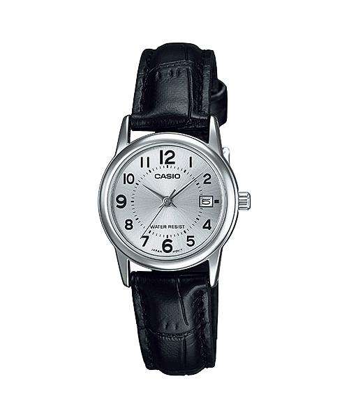 Casio LTP-V002L-7B Black Leather Strap Watch for Women-Watch Portal Philippines