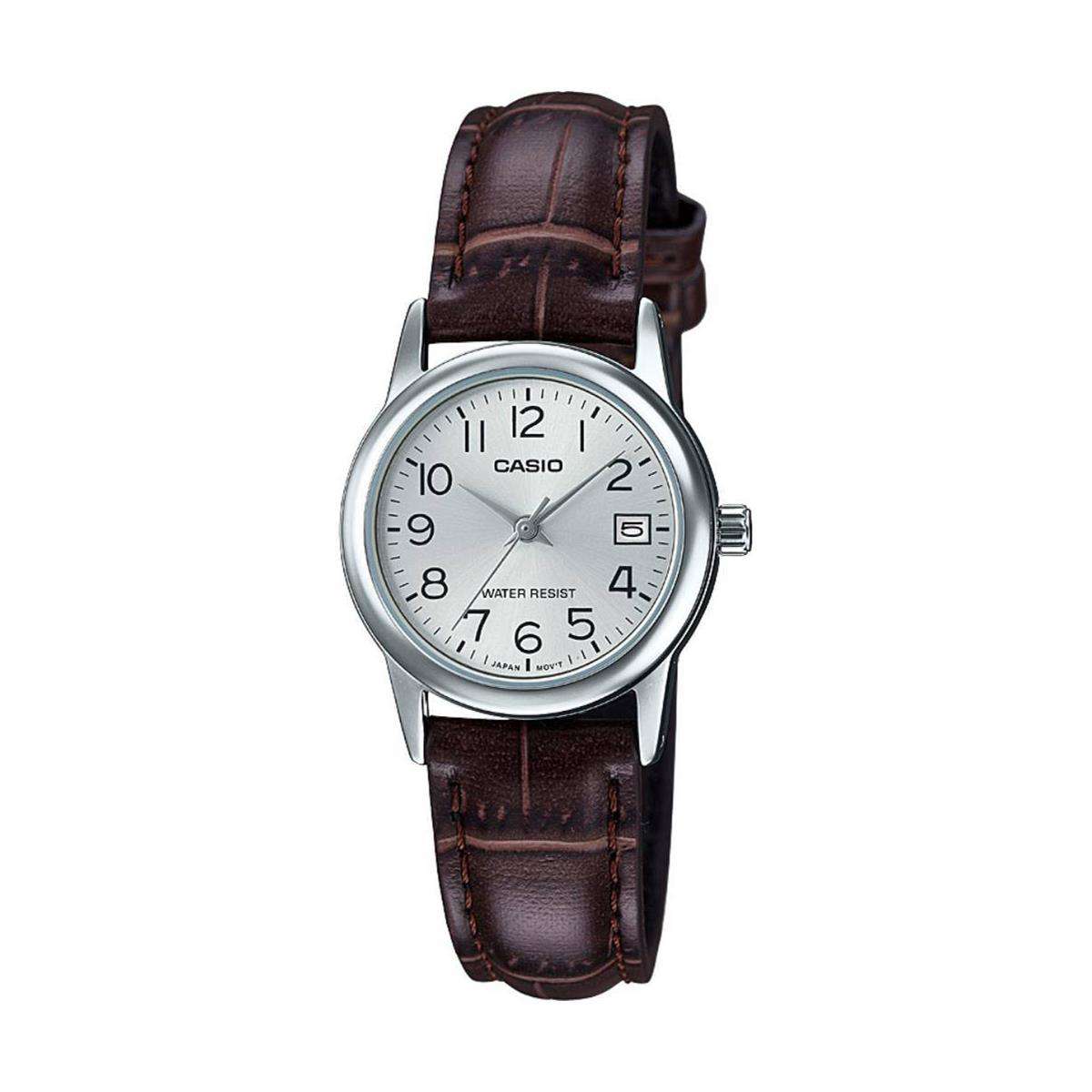 Casio LTP-V002L-7B2 Brown Leather Strap Watch for Women-Watch Portal Philippines