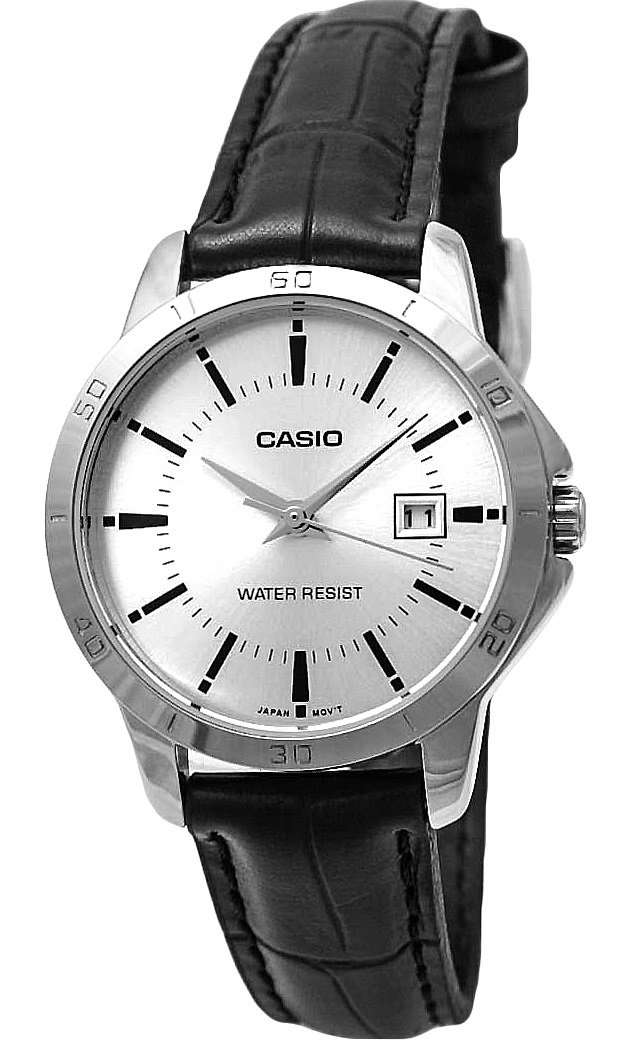 Casio LTP-V004L-7A Black Leather Strap Watch for Women-Watch Portal Philippines