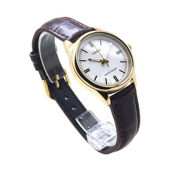 Casio LTP-V005GL-7A Brown Leather Strap Watch for Women-Watch Portal Philippines