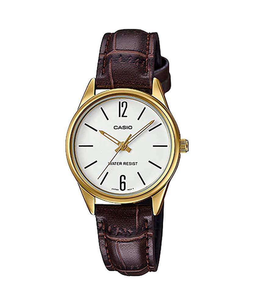 Casio LTP-V005GL-7B Brown Leather Strap Watch for Women-Watch Portal Philippines