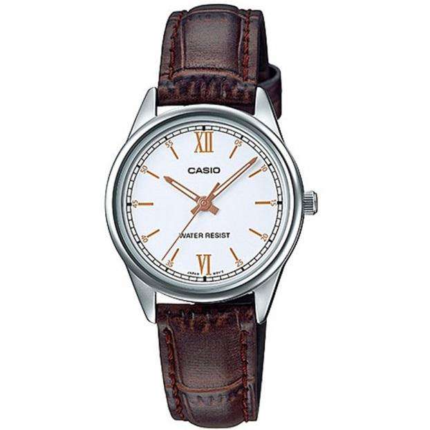 Casio LTP-V005L-7B3UDF Brown Leather Watch for Women-Watch Portal Philippines