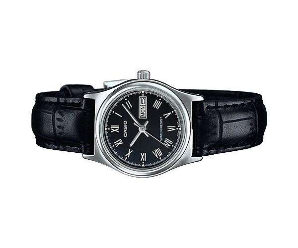 Casio LTP-V006L-1B Black Leather Strap Watch for Women-Watch Portal Philippines