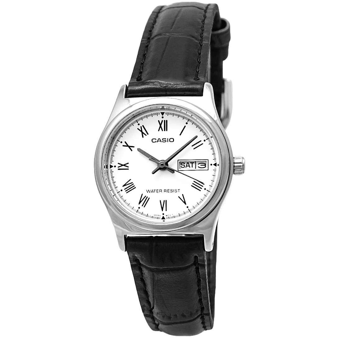Casio LTP-V006L-7B Black Leather Strap Watch for Women-Watch Portal Philippines