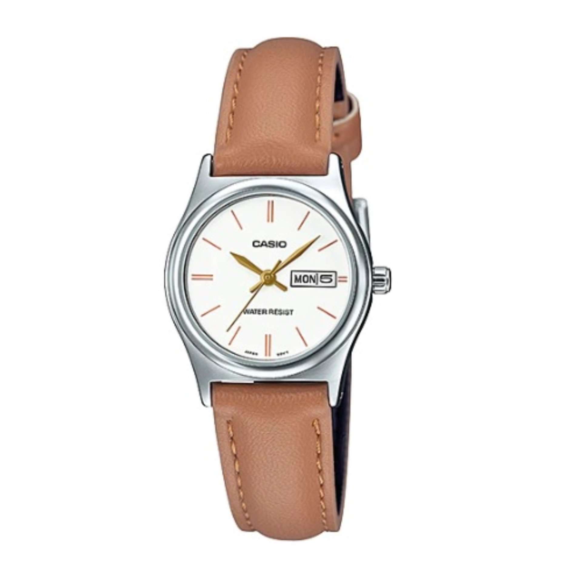 Casio LTP-V006L-7B2 Brown Leather Strap Watch for Women-Watch Portal Philippines