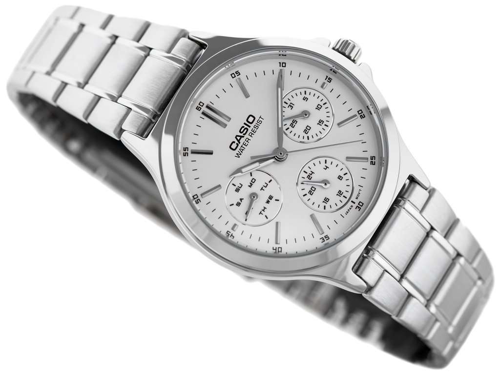 Casio LTP-V300D-7A Silver Stainless Steel Strap Watch for Women-Watch Portal Philippines