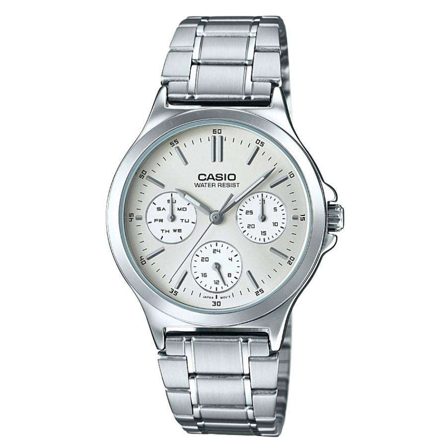 Casio LTP-V300D-7A Silver Stainless Steel Strap Watch for Women-Watch Portal Philippines