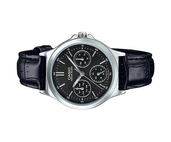 Casio LTP-V300L-1A Black Leather Strap Watch for Men and Women-Watch Portal Philippines