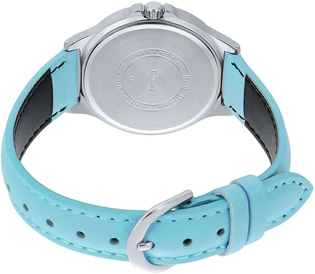 Casio LTP-V300L-2A3 Light Blue Leather Watch for Women-Watch Portal Philippines