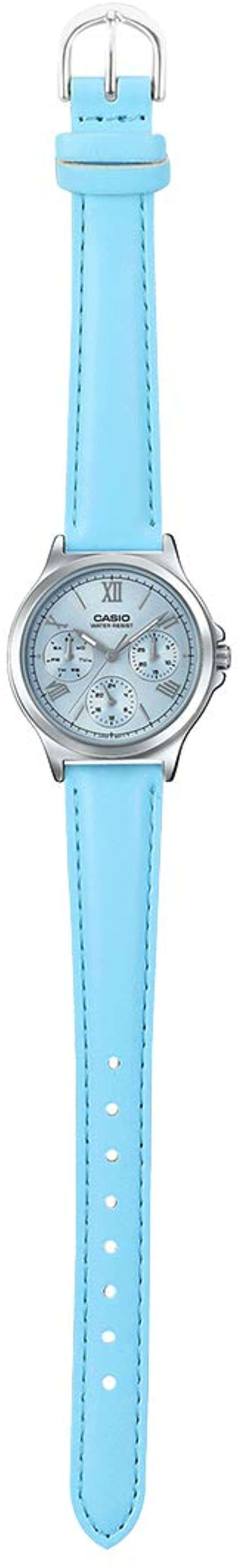 Casio LTP-V300L-2A3 Light Blue Leather Watch for Women-Watch Portal Philippines