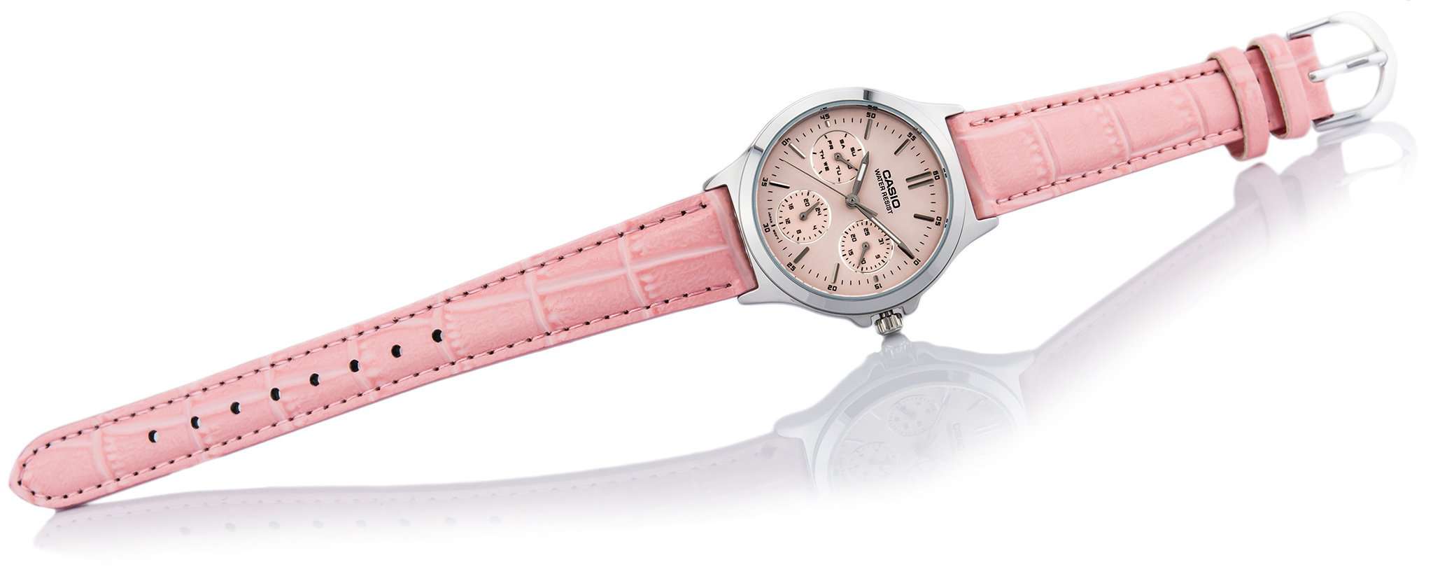 Casio LTP-V300L-4A Pink Leather Strap Watch for and Women-Watch Portal Philippines