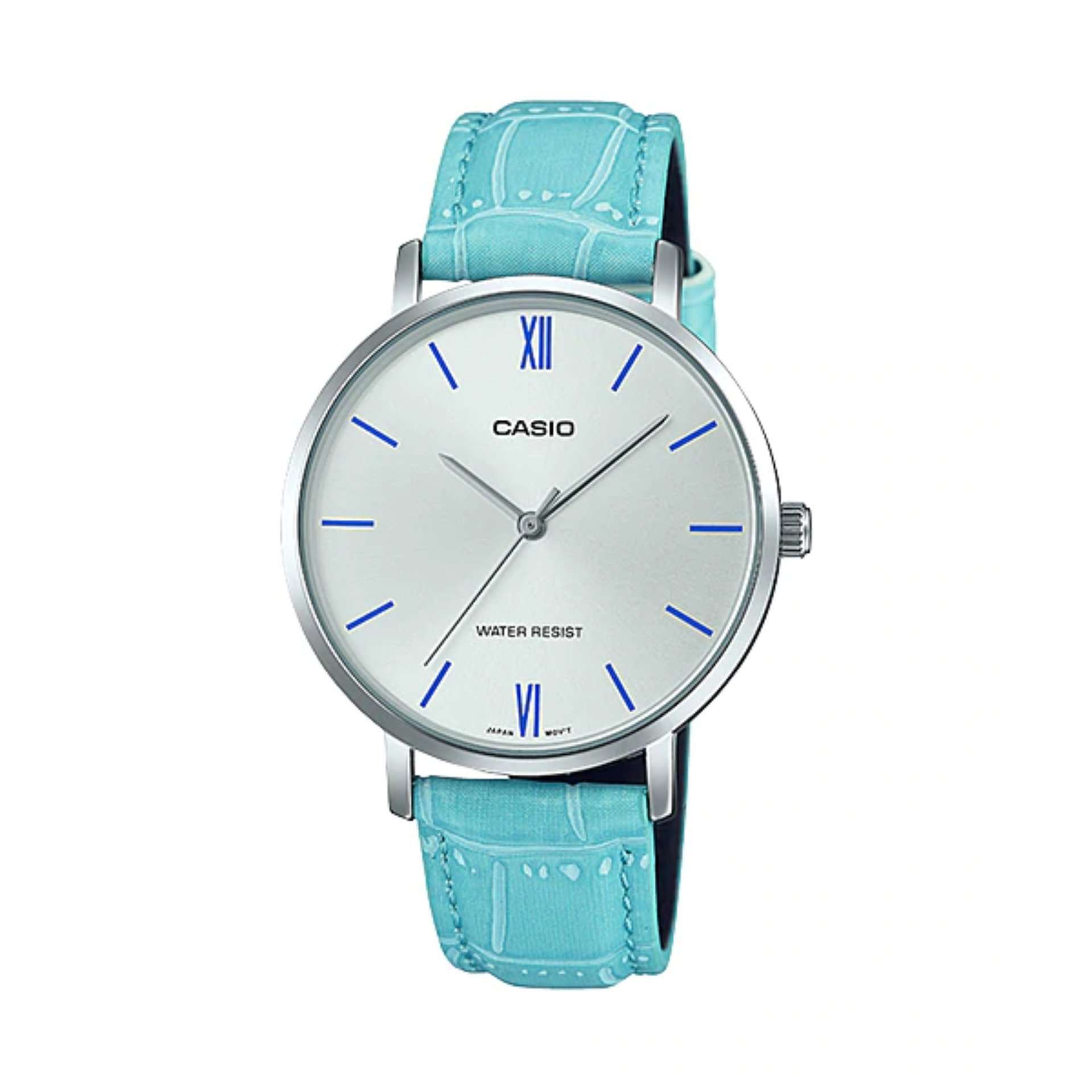 Casio LTP-VT01L-7B3 Light Blue Leather Strap for Women-Watch Portal Philippines